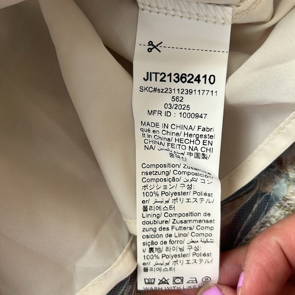 Babydoll Cropped Top SHEIN NWT Blue and Cream Floral Smocked Camisole size M - Picture 7 of 12